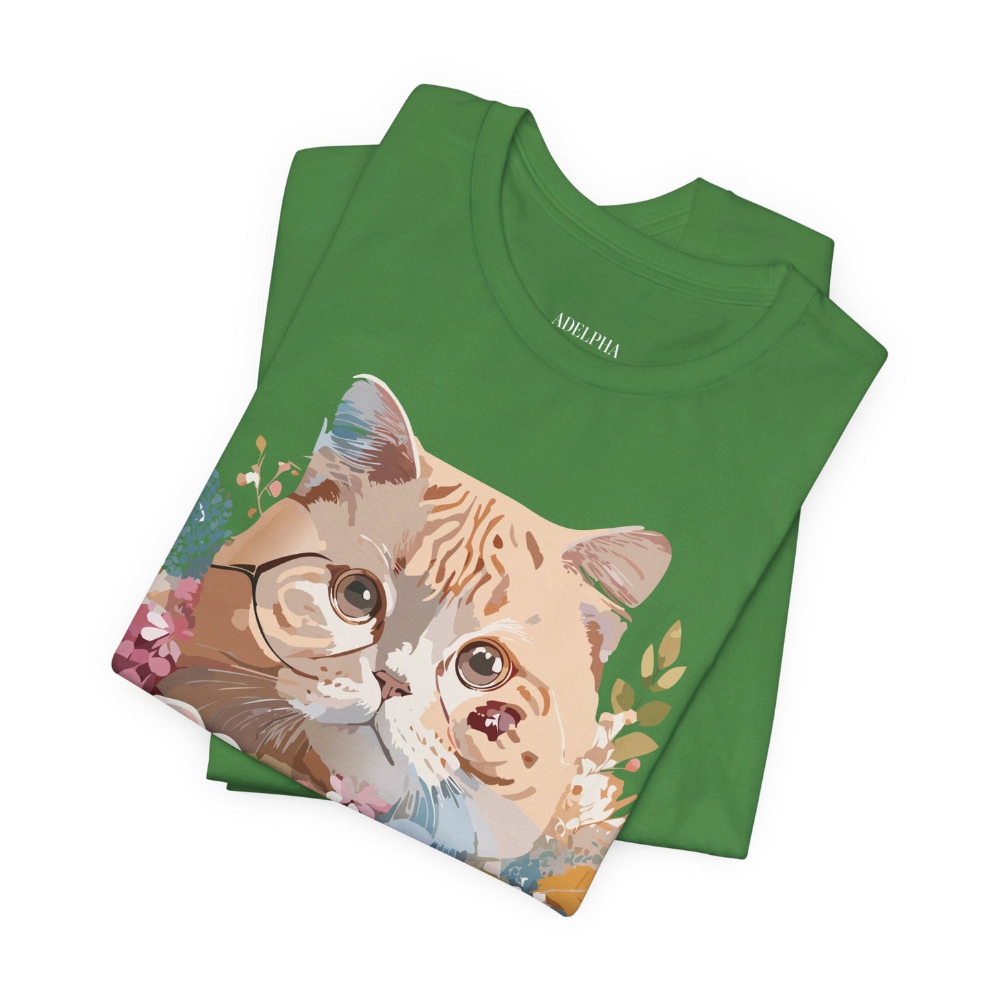 Cat Graphic Tee Unisex Short Sleeve Vintage Inspired Art Design Adelpha