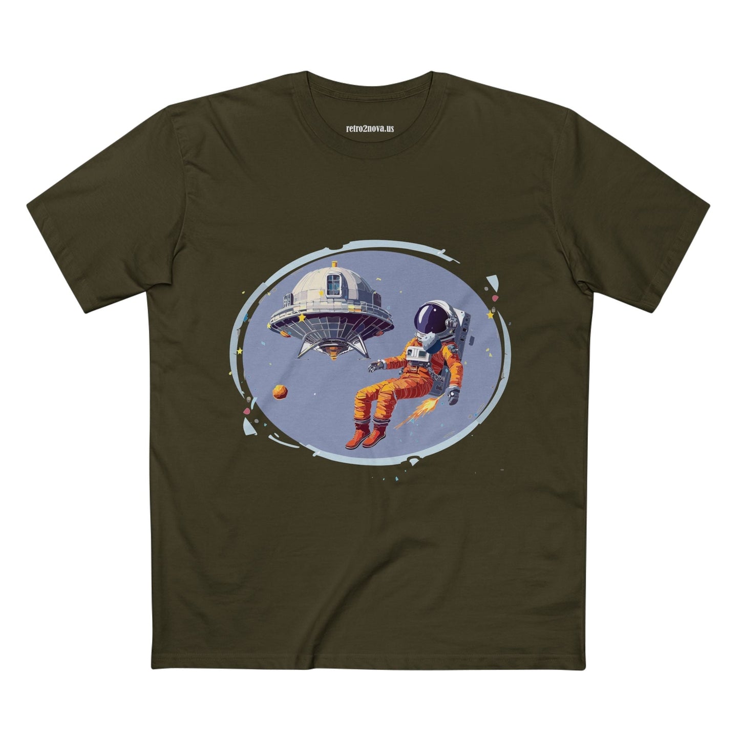 Cosmos Astronaut Shirt For Unisex Premium Cotton Tee With Original Art Design Retro2Nova