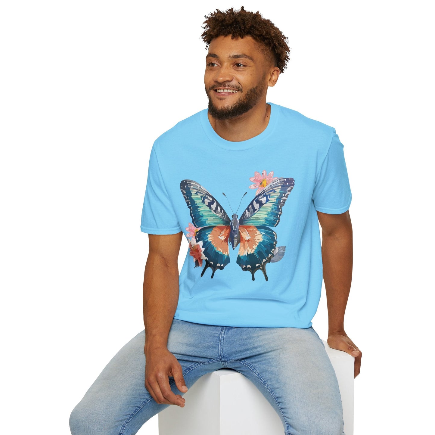 Butterfly T Shirt Unisex Cotton Tee Monarch Butterfly Design Softstyle 64000 Gildan Brand Quality