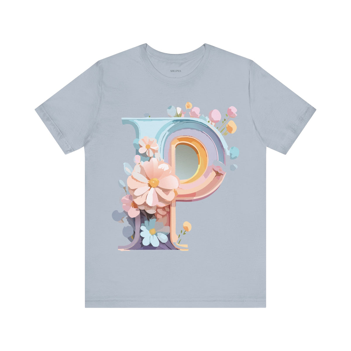 Letter P Graphic Unisex Cotton Bella+Canvas Tee with Art Letter Design