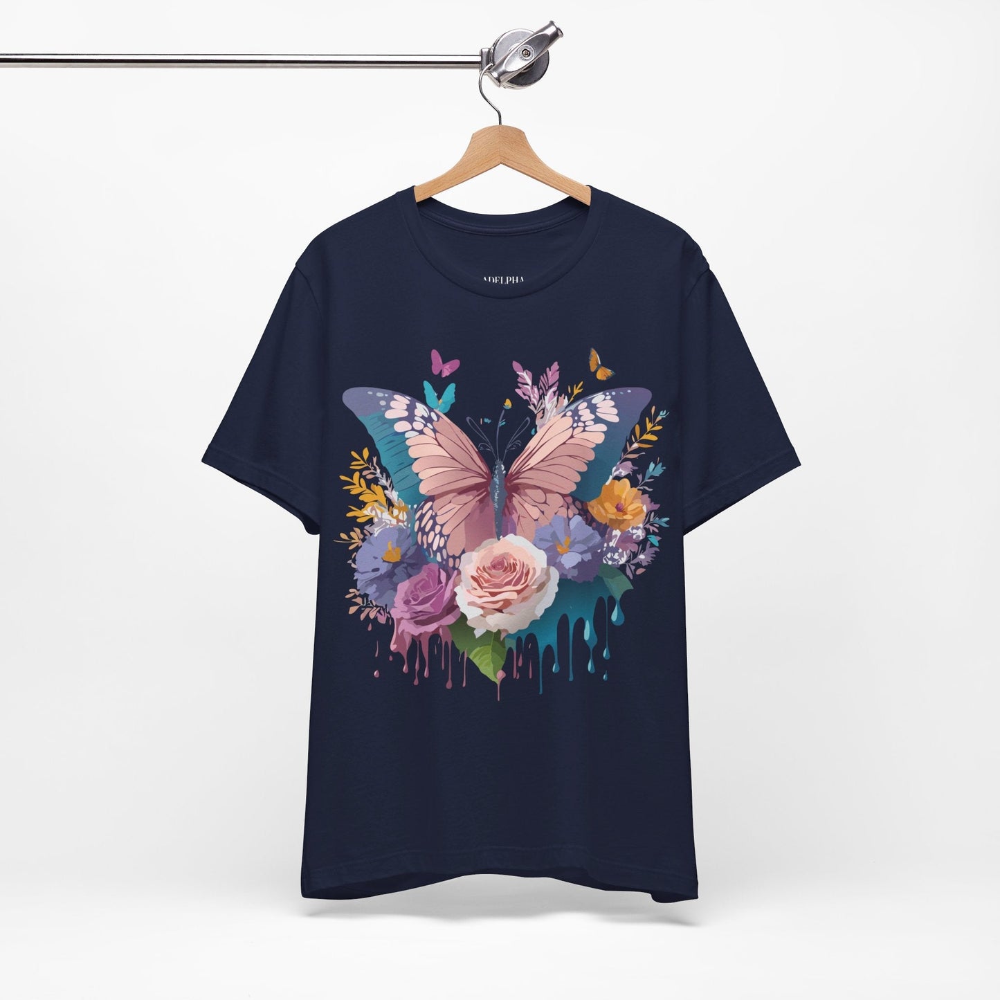 Butterfly Graphic Tee Unisex Short Sleeve From Adelpha Vintage Inspired Artwork