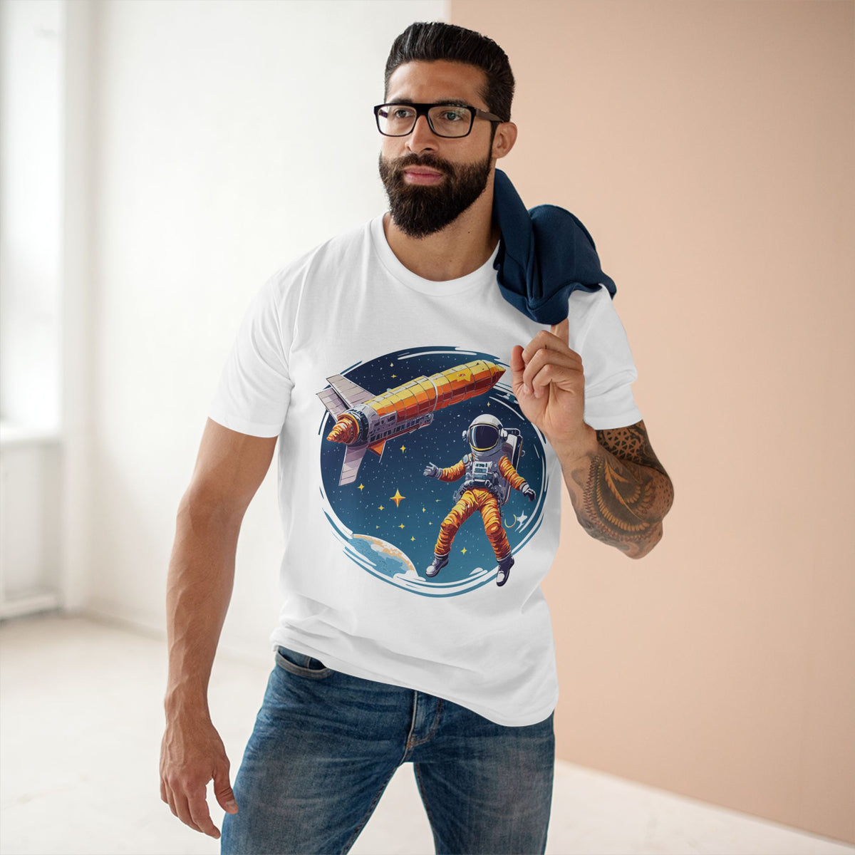 Cosmos Astronaut Graphic Tee Staple Unisex 100 Cotton Tee Shirt - CS-40
