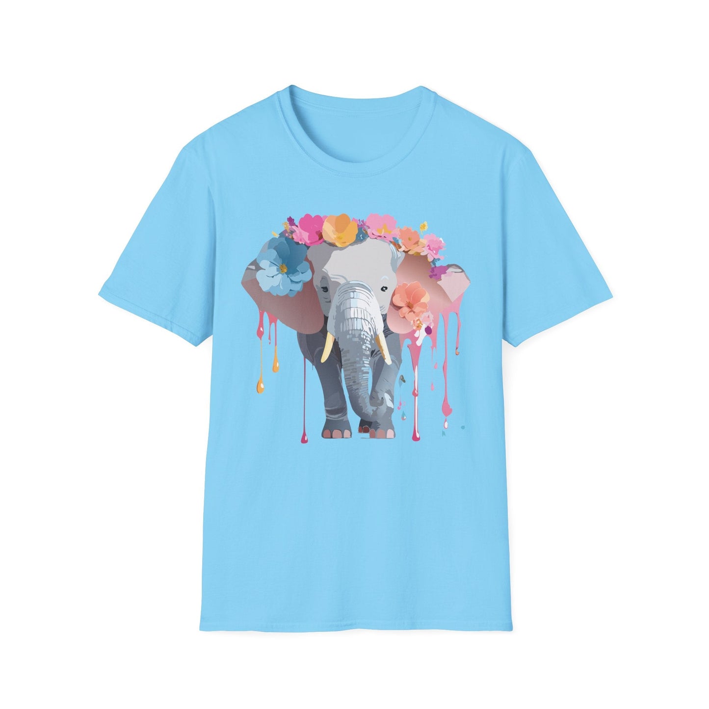 Elephant T Shirt Unisex Softstyle Gildan 64000 Elephant On T Shirt Animation Animals Tee