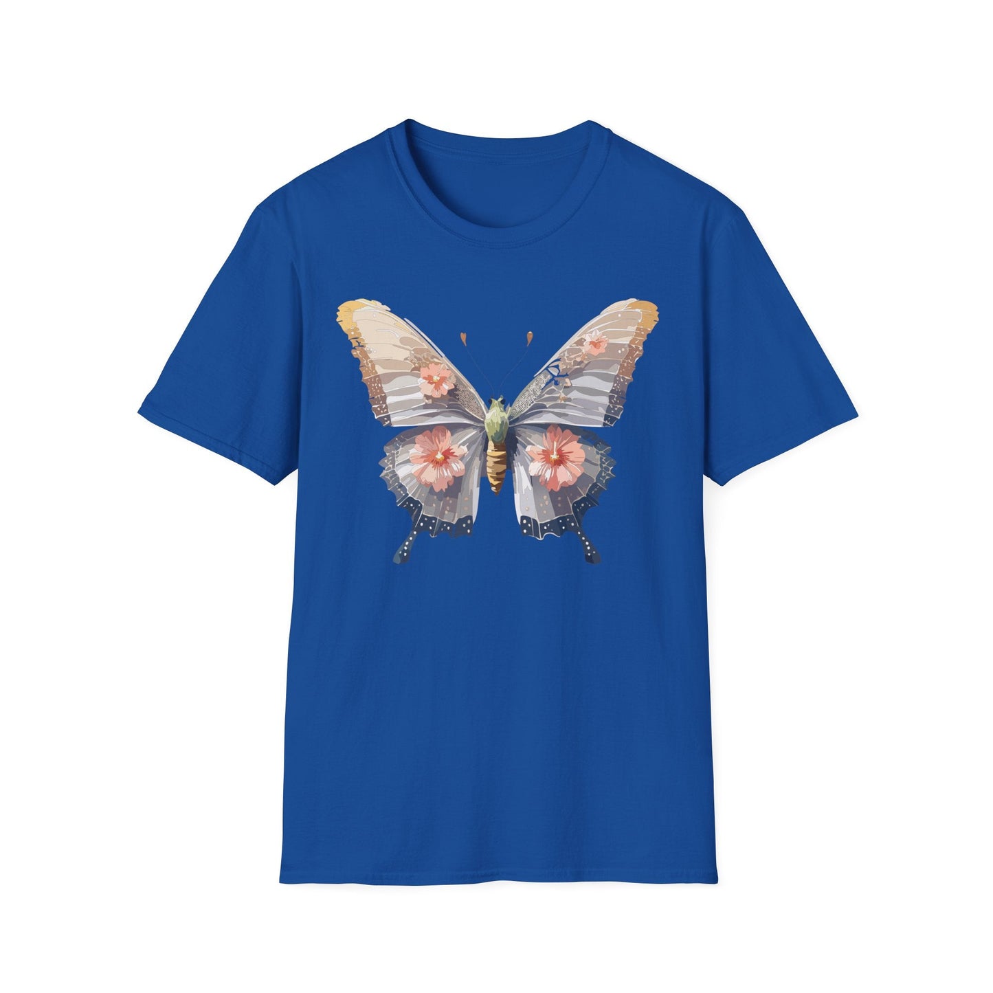 Butterfly T Shirt Unisex Monarch Design Gildan Softstyle 64000 100 Percent Ring Spun Cotton