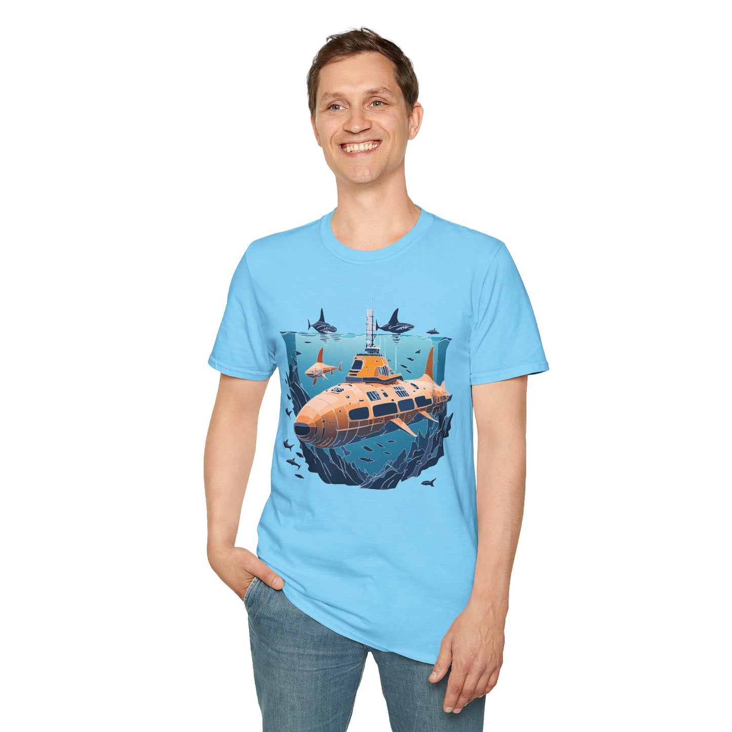 Ocean T Shirt Unisex Gildan Softstyle 64000 Ocean Theme Tee 100 Percent Cotton Fabric