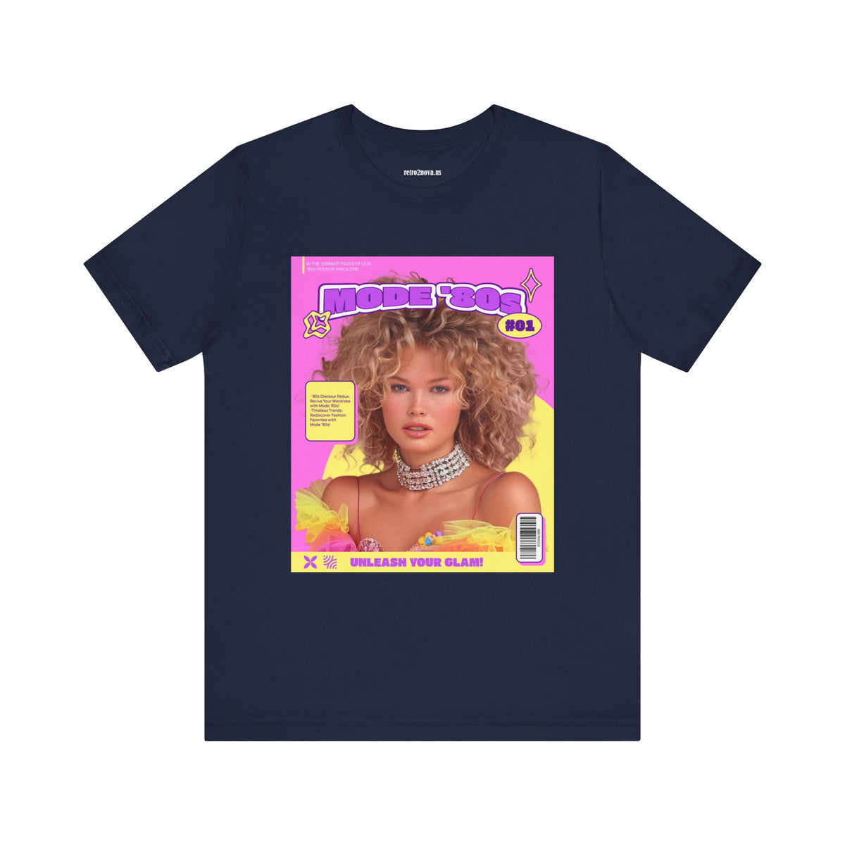 Magazine Cover Graphic Unisex Cotton Bella+Canvas Tee with Retro Poster ab31