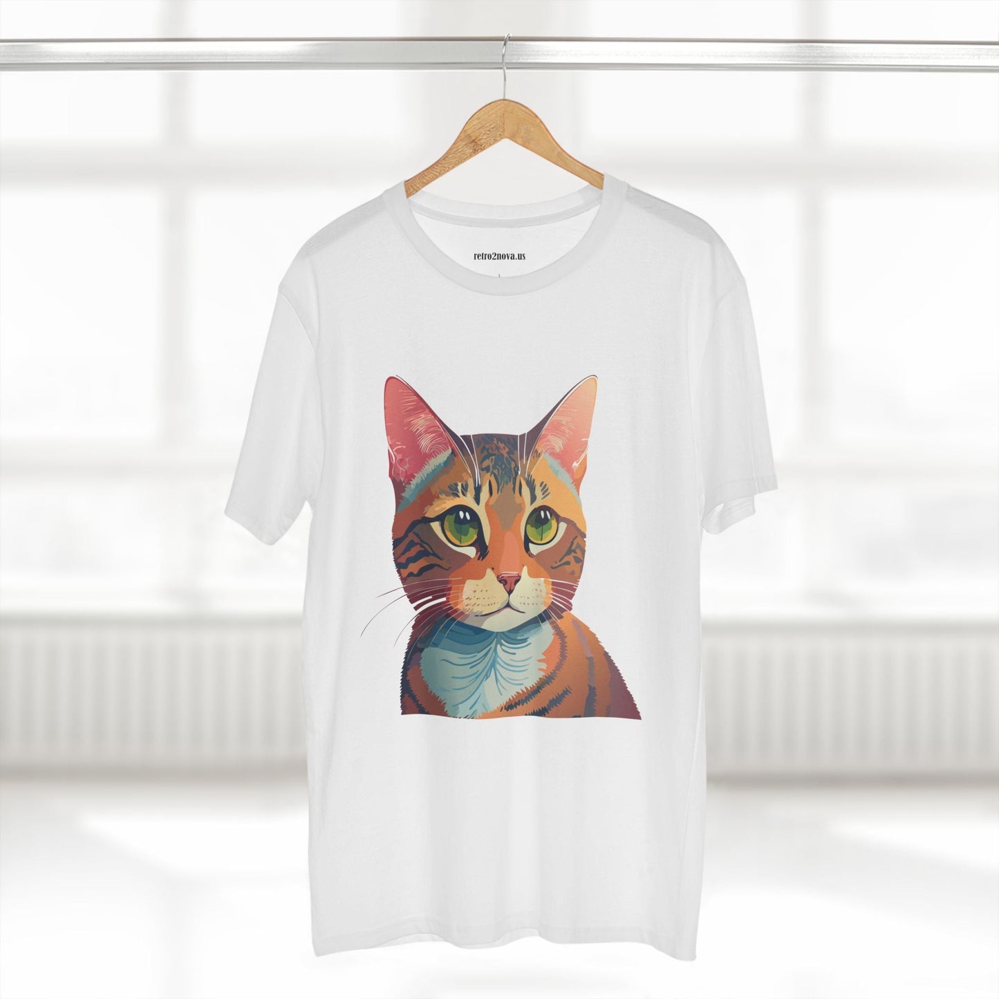 Retro2Nova Cat Art Tee Unisex Premium Cotton Shirt With Original Artwork Design Soft Breathable Comfort Everyday Wear