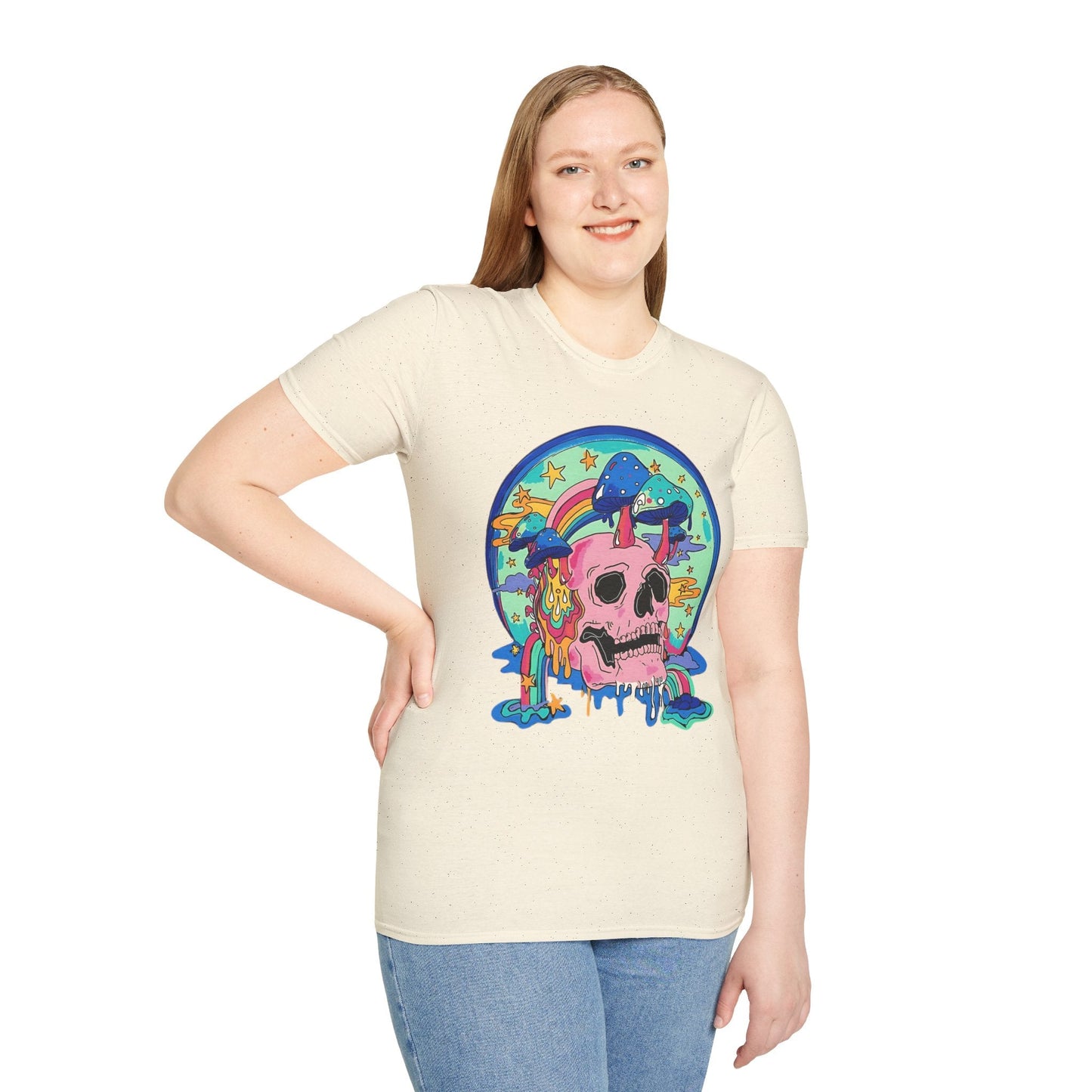 Skull Graphic Tee Unisex Gildan Softstyle 64000 100 Cotton Short Sleeve Shirt Art Design