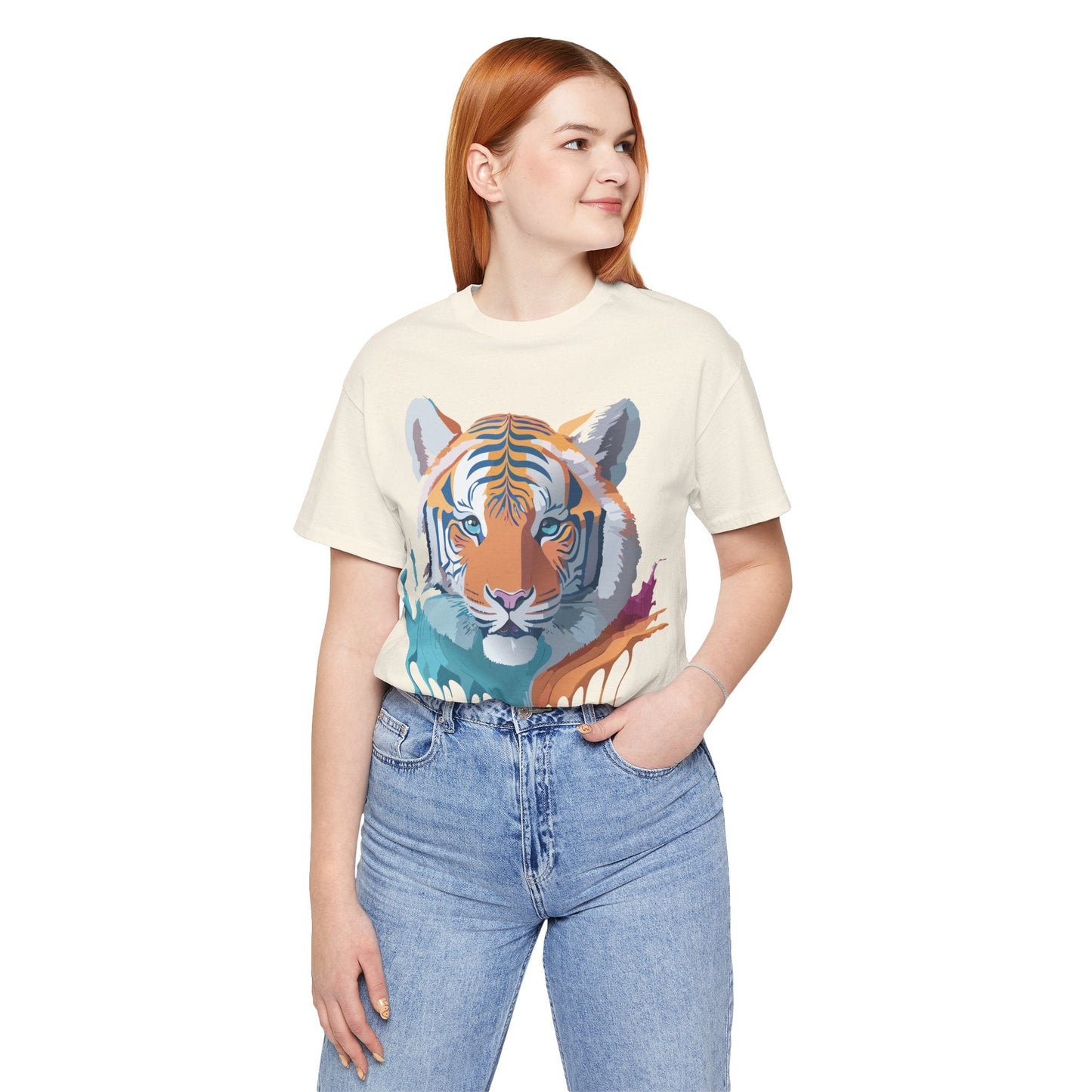 Tiger Graphic Unisex 100 Cotton Vintage Art with Animal Tee 16