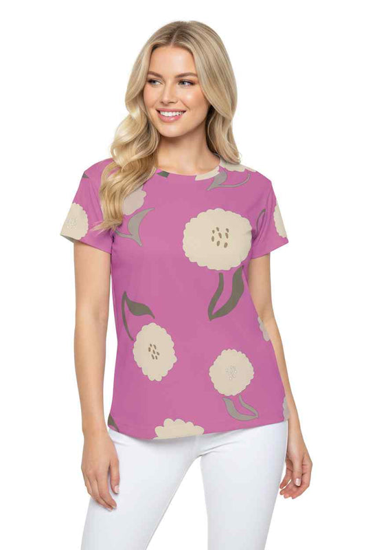 Women Poly Shirt with Floral Print F223