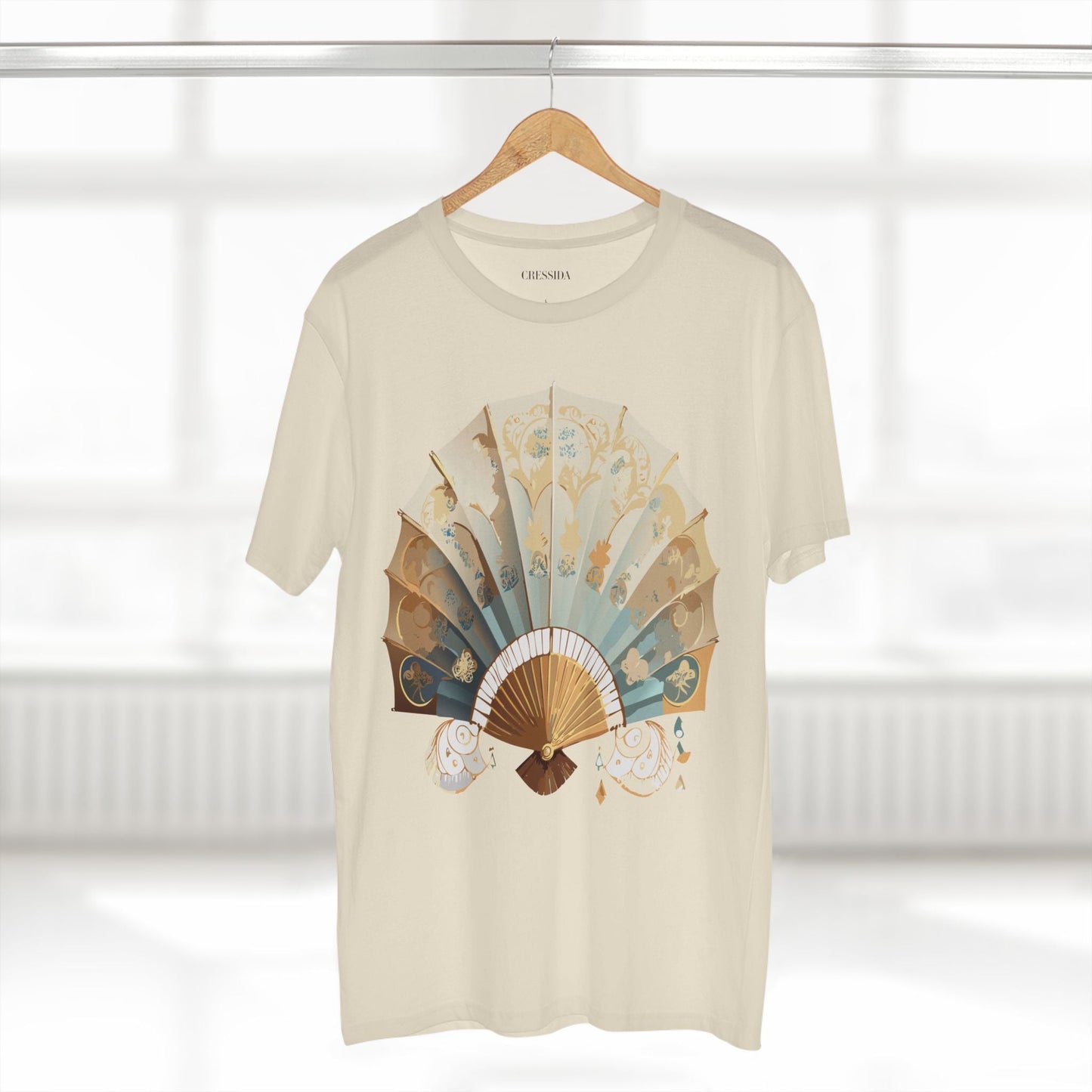 Antique Fan Graphic Design T-Shirt Unisex 100 Cotton Floral Carnival Artwork Tee 14