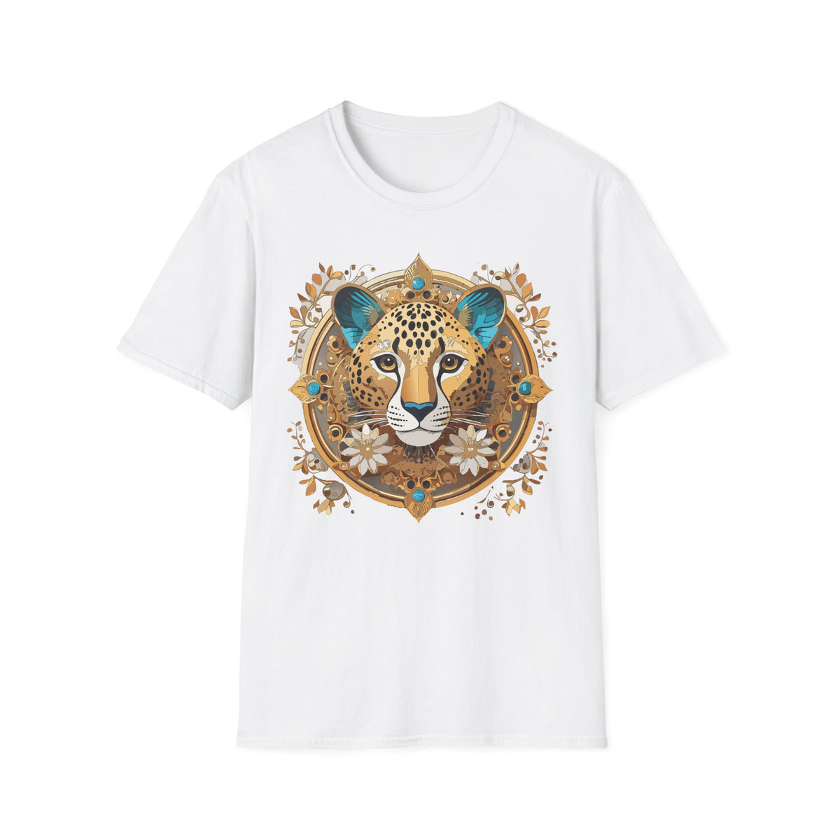 Boho Cheetah Mandala T-Shirt | Leopard Face Graphic Tee