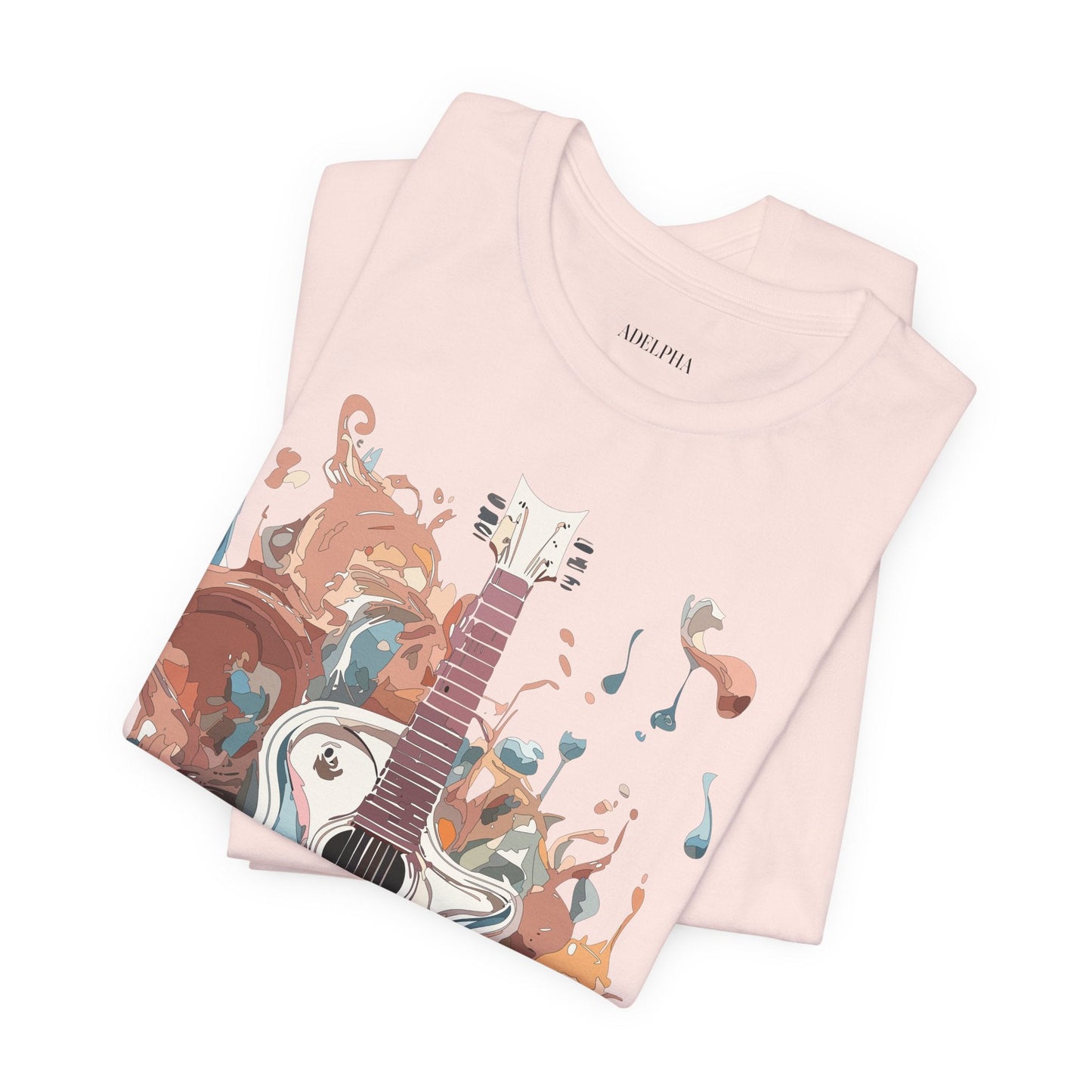 Music Graphic Unisex 100 Cotton Vintage Art with Musical Elements Tee 56