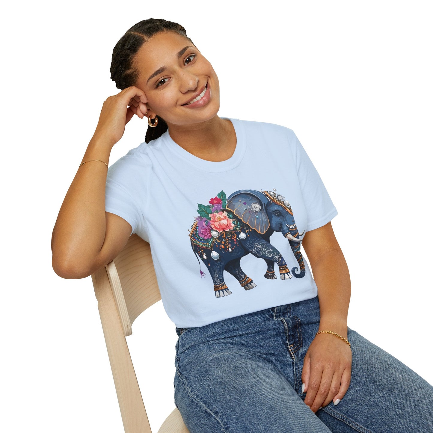 Elephant T Shirt Unisex Softstyle Tee Gildan 64000 100 Percent Cotton Comfort Everyday