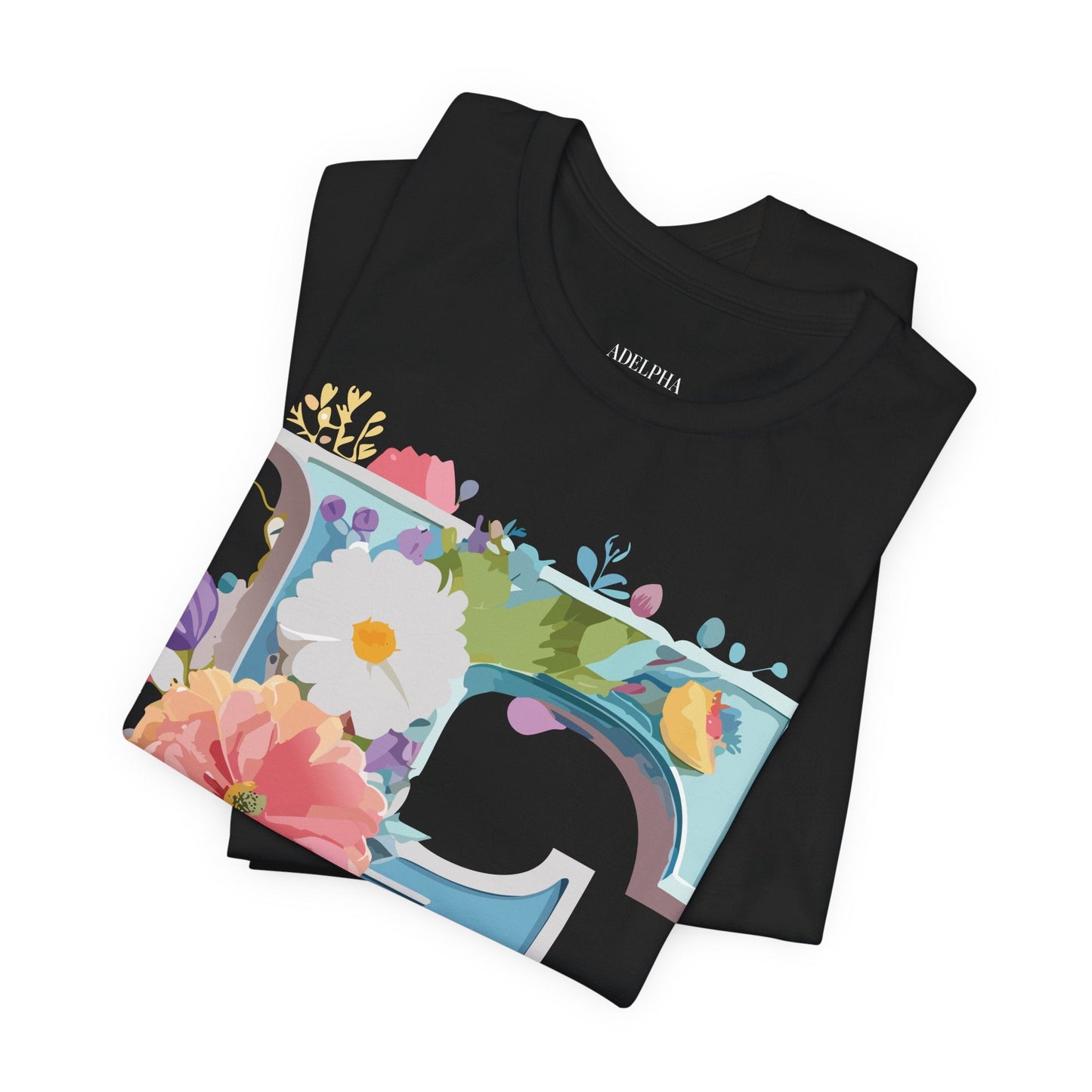 Letter F Shirt Graphic Tee Unisex Adelpha Vintage Inspired Art Design Short Sleeve