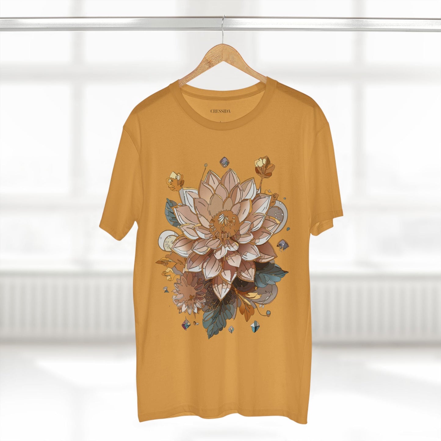 Floral Graphic T-Shirt Unisex 100 Cotton Art Design with Antique Flowers Tee 9
