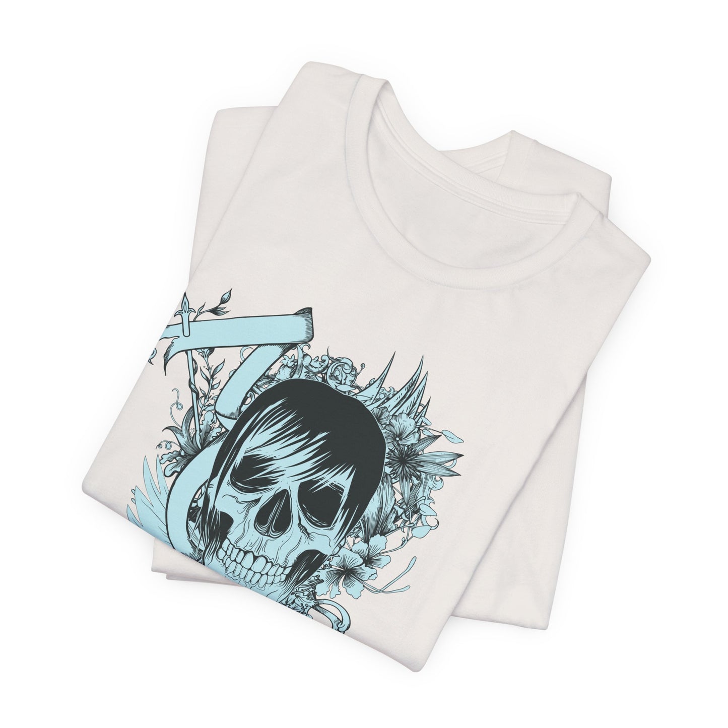 Sky Skull Graphic Design Tee, Skull Shirt, Vintage Tees, Art Design T-Shirt, Vintage Graphic Tee, Art Shirts with Skulls