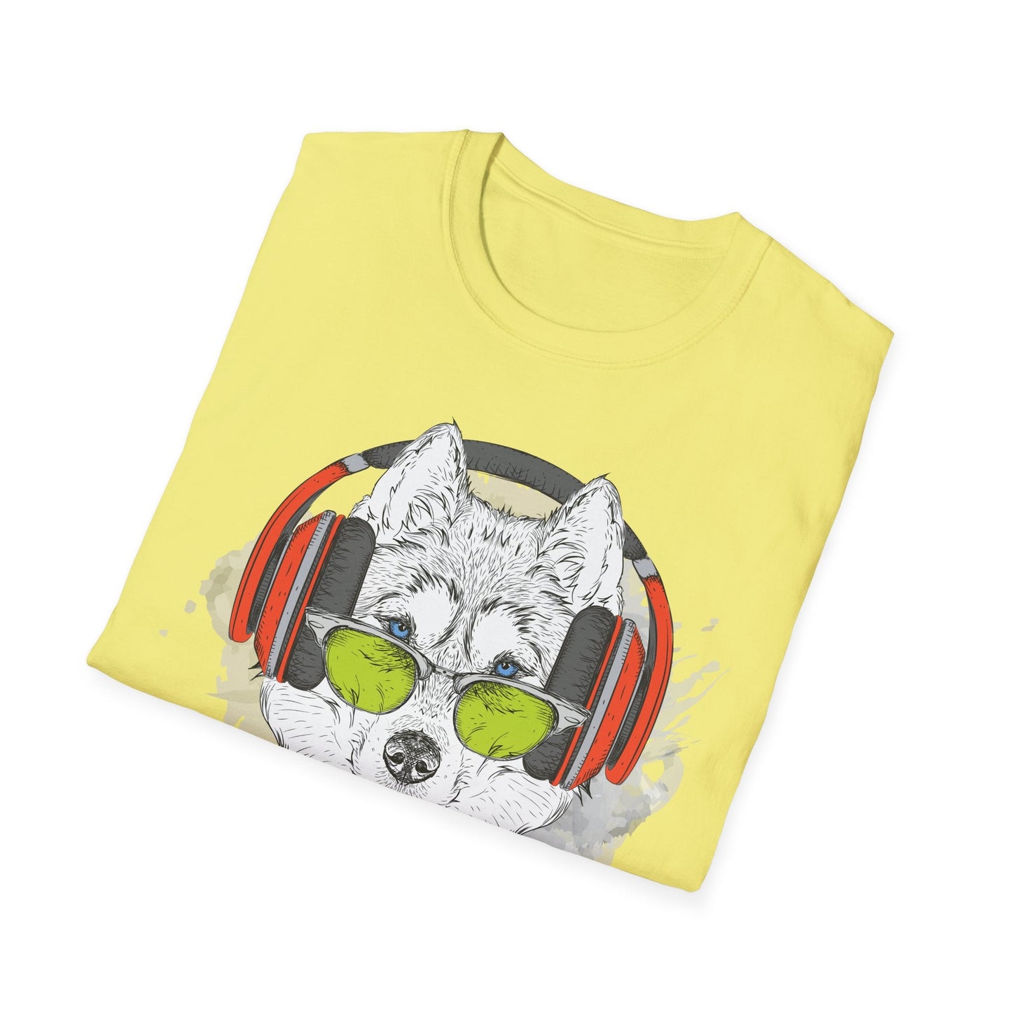 I Love Music Animals Shirt With Headphones Unisex Softstyle Tee Premium Comfort Short Sleeve