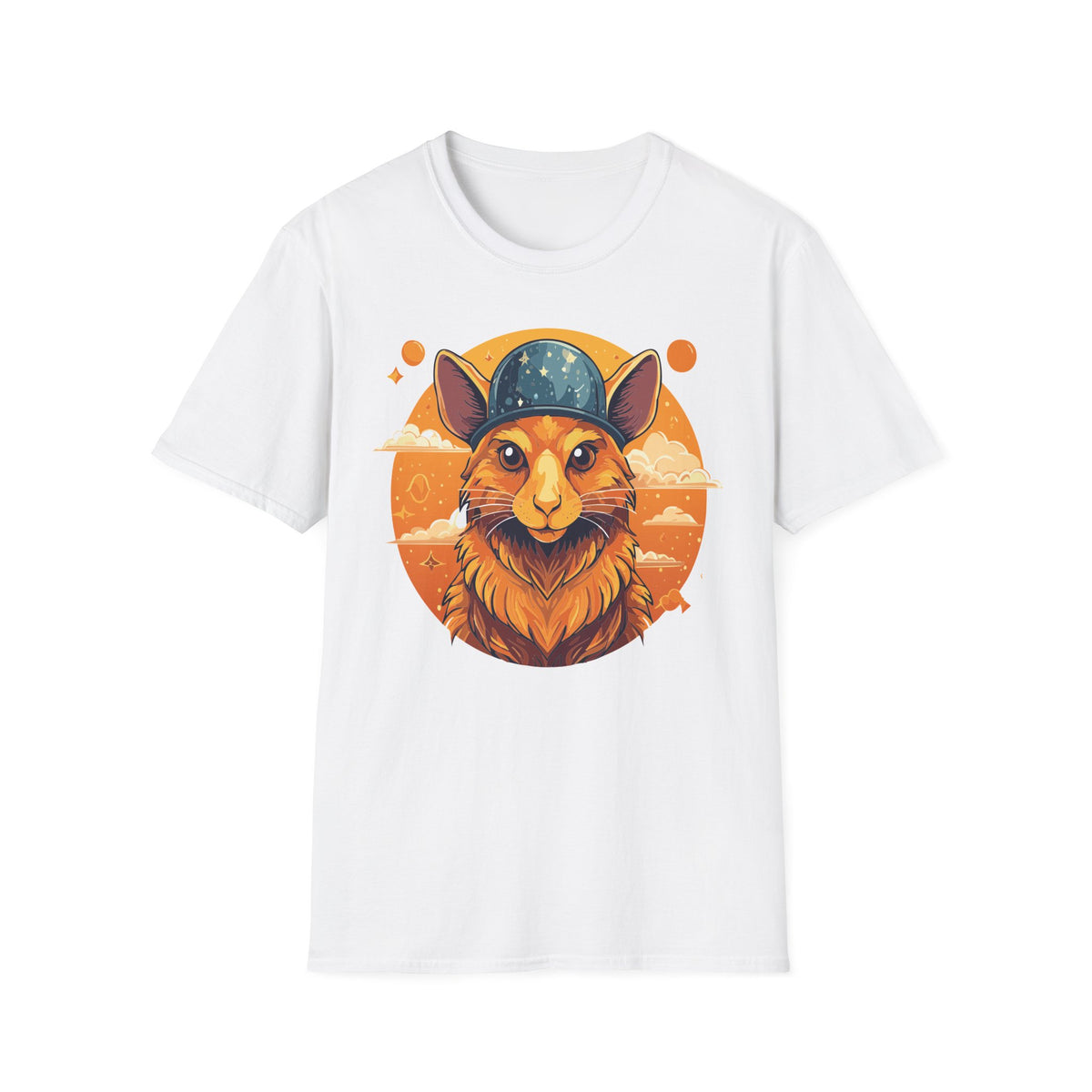 Space Helmet Fox T-Shirt | Retro Sunset Fox Illustration