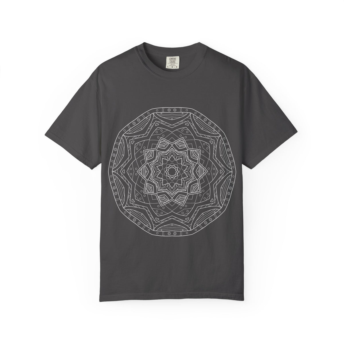 Unisex Garment Dyed Cotton T-Shirt with Mandala Graphic Design