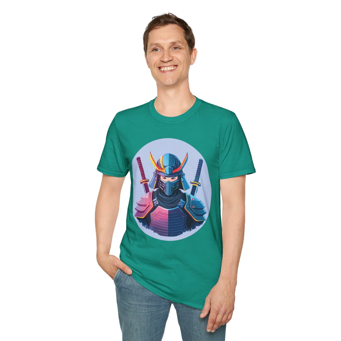 Samurai T Shirt Unisex Softstyle Gildan 64000 Breathable Cotton Tee For Everyday Wear