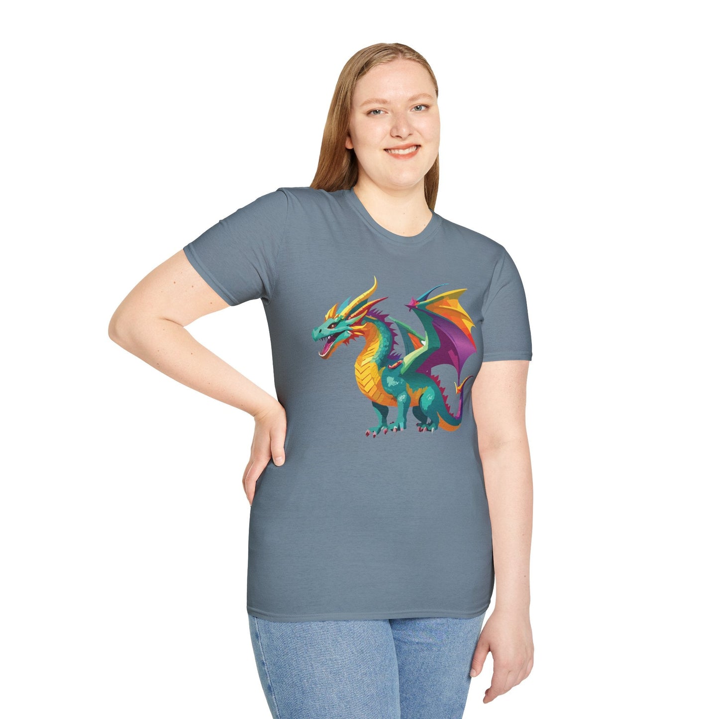 Dragon Graphic Unisex Cotton Softstyle Art Design Tee With Animals 10