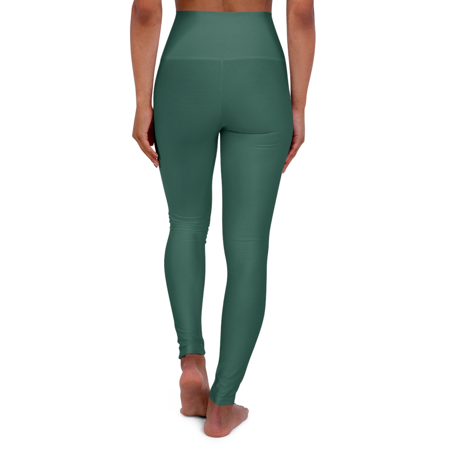 Dark Jungle Green Color High-Waist Yoga Leggings Women's Seamless Poly-Span Stretchy Pants XS-2XL
