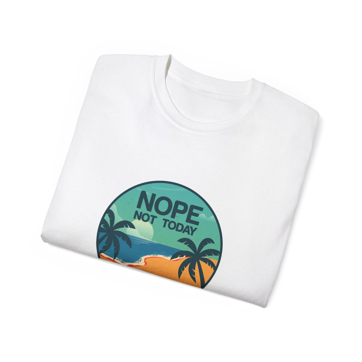 Nope Not Today sloth tee | Tropical palm sunset shirt