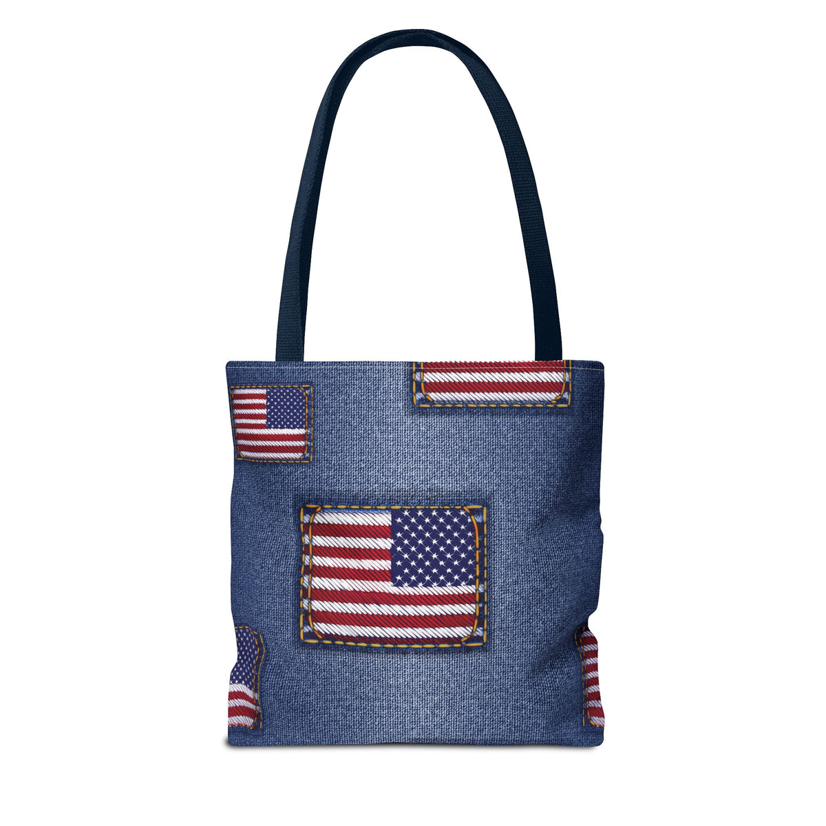 4th of July Graphic Denim Fabric Imitation Print Unisex Canvas Bag Poly Spun 3 Sizes Tote Bag 200-14