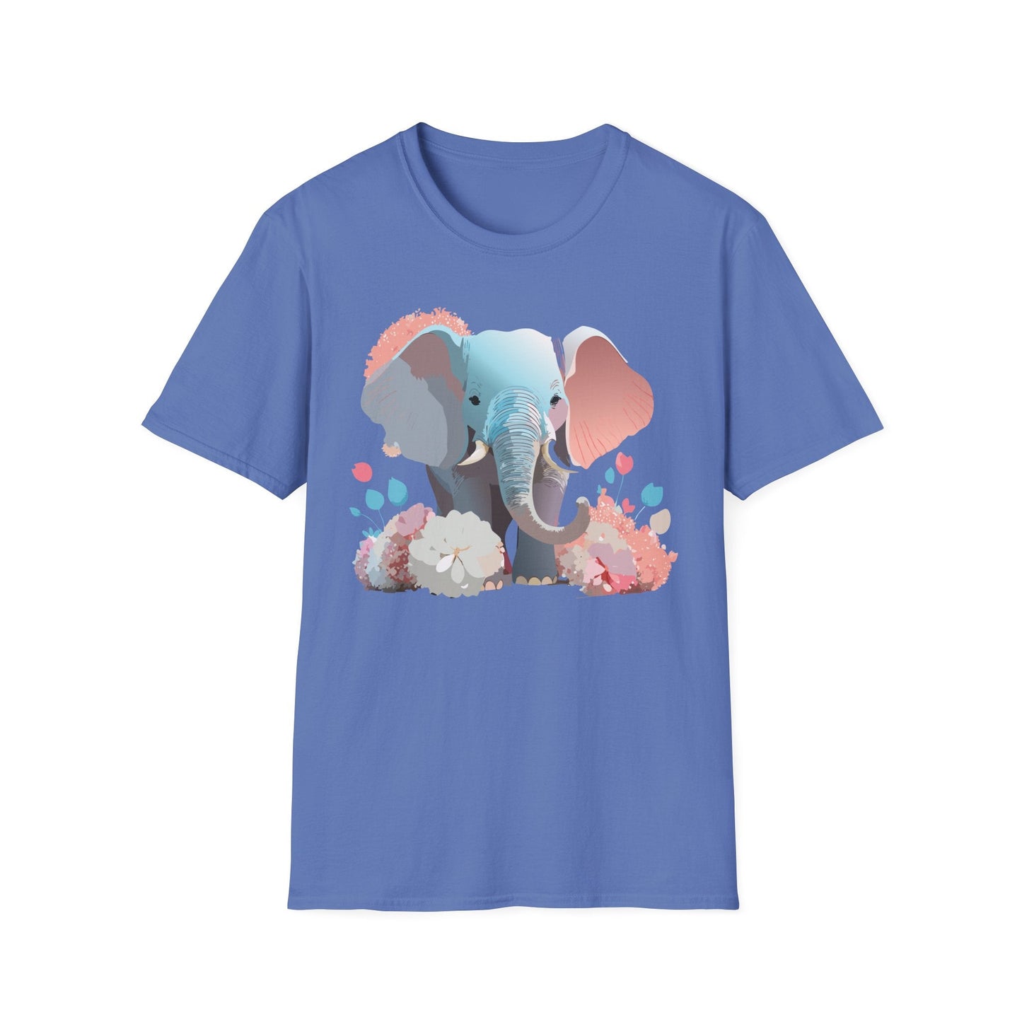 Elephant T Shirt Unisex Softstyle Graphic Tee With Elephant Animation Animal Print