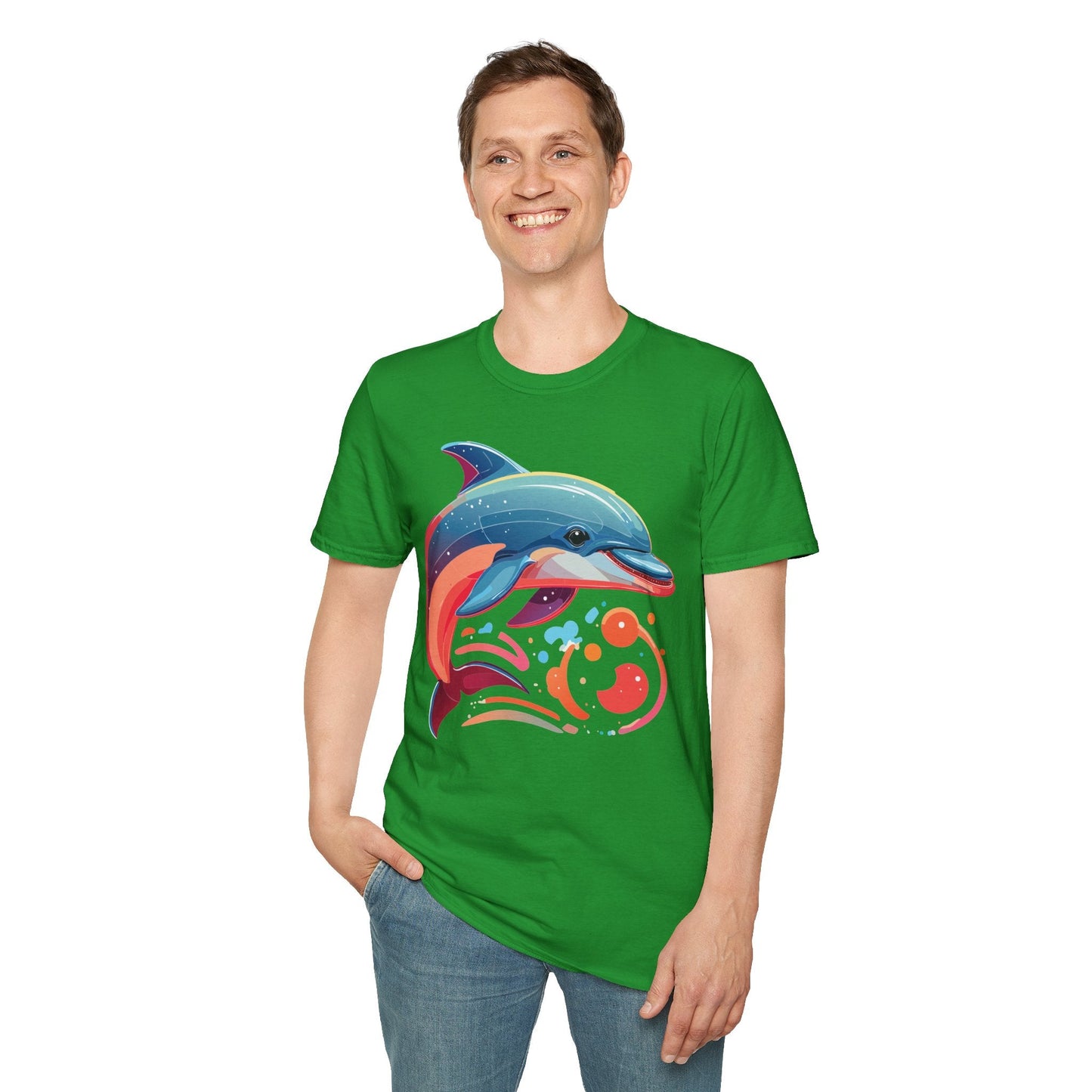 Gildan Softstyle Dolphin Shirt Unisex Short Sleeve Tee 100 Percent Ring Spun Cotton Comfortable Wear