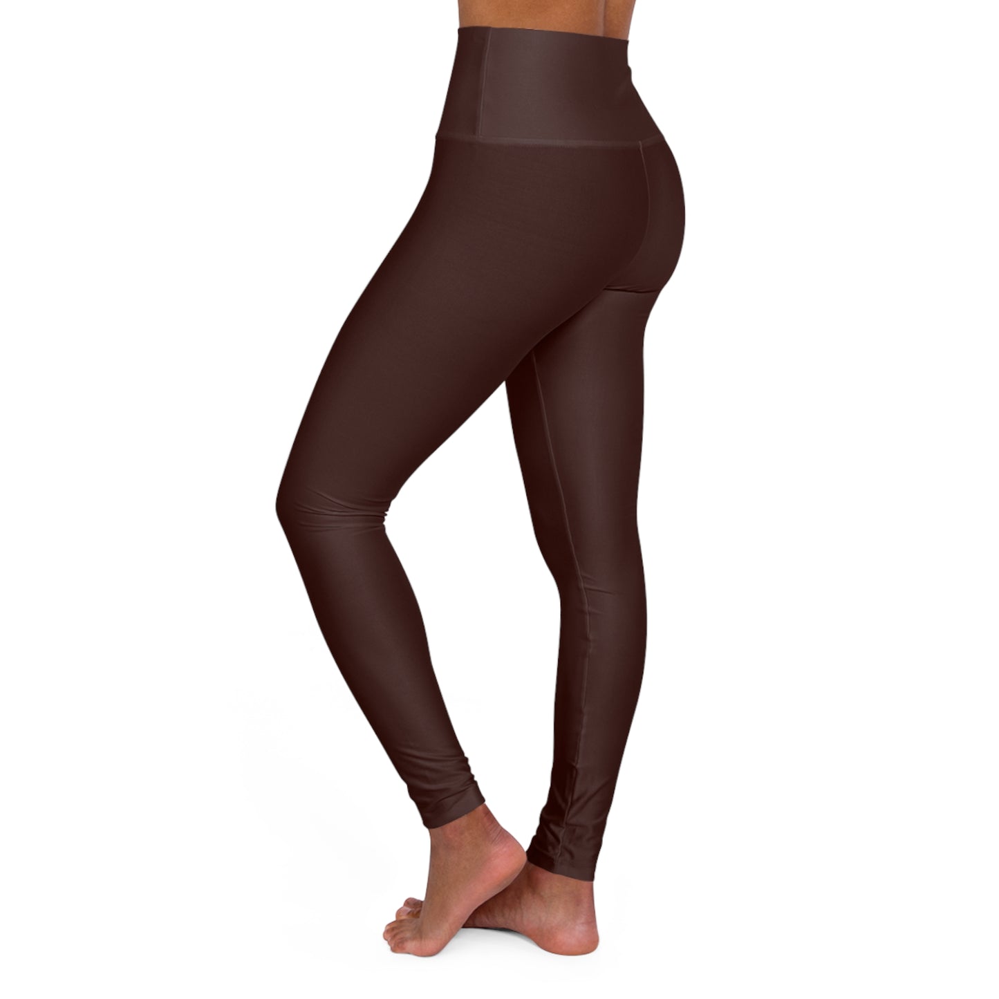 High-Waist Rich Mahogany Yoga Leggings Comfortable Brown Women's Seamless Poly-Span Activewear