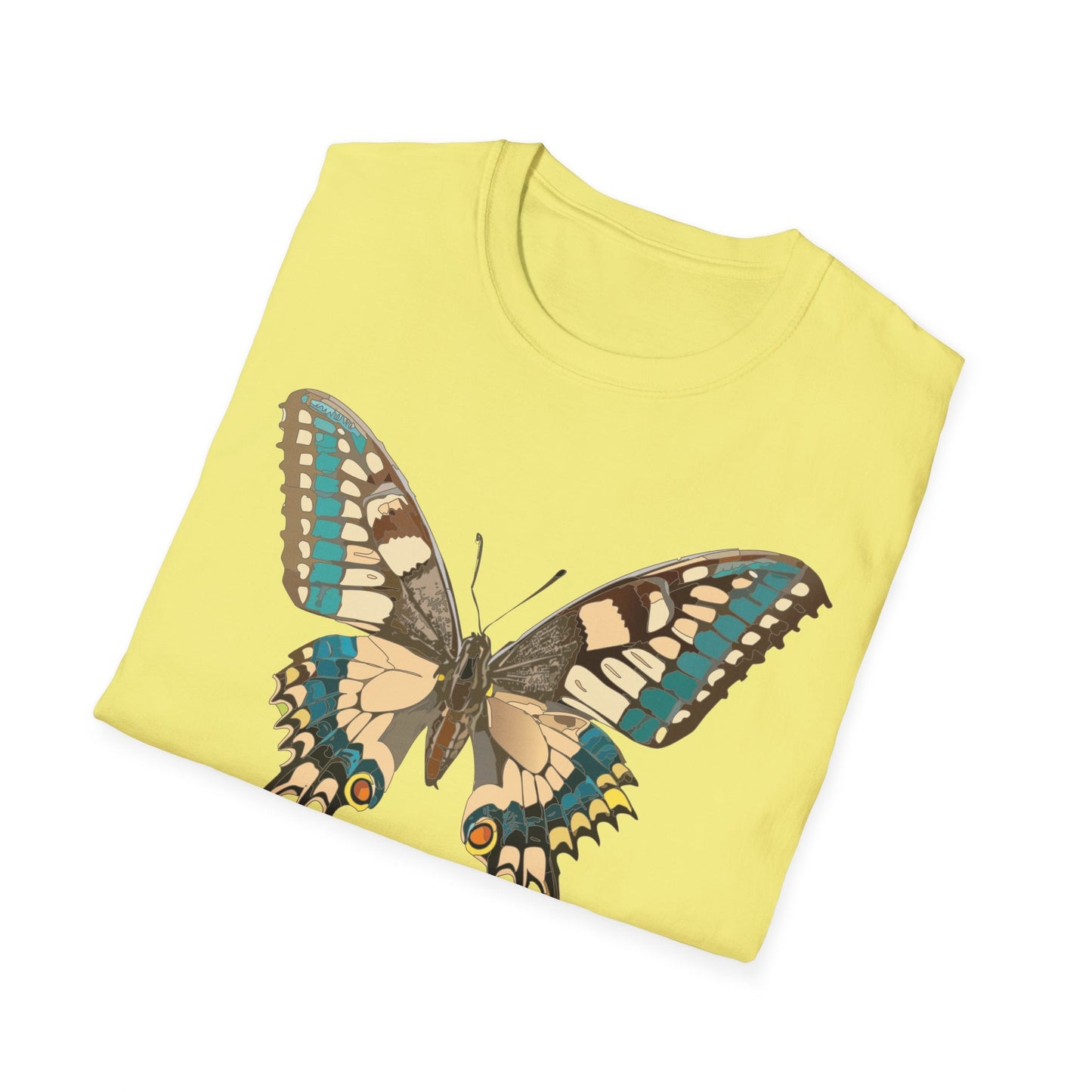 Unisex Butterfly T Shirt Softstyle 64000 Ring Spun Cotton Lightweight Tee Breathable Everyday Comfort