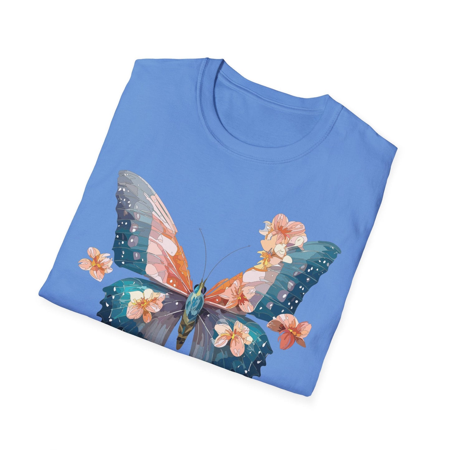 Butterfly Shirt Unisex T Shirt Monarch Print Gildan Softstyle 64000 Ring Spun Cotton Tee
