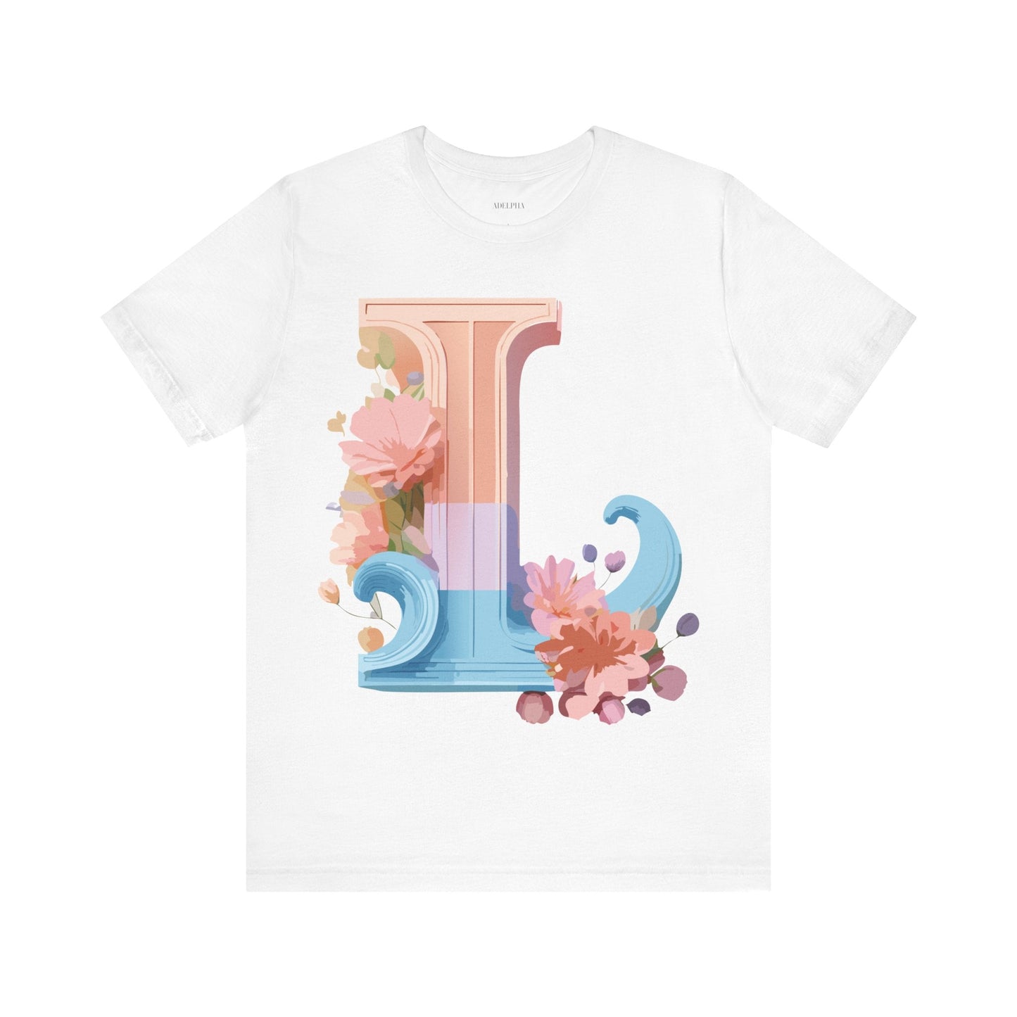 Letter L Shirt Unisex Graphic Tee Vintage Inspired Artwork By Adelpha For Everyday Style