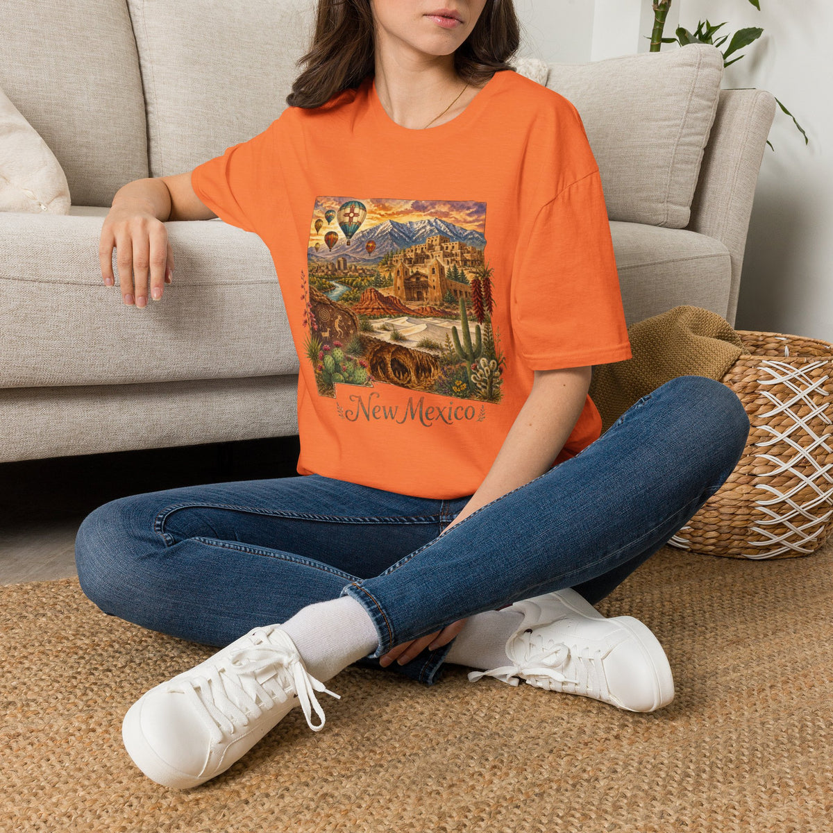 New Mexico State Travel Tourist Graphic Design Unisex 100 Cotton Gildan T-Shirt