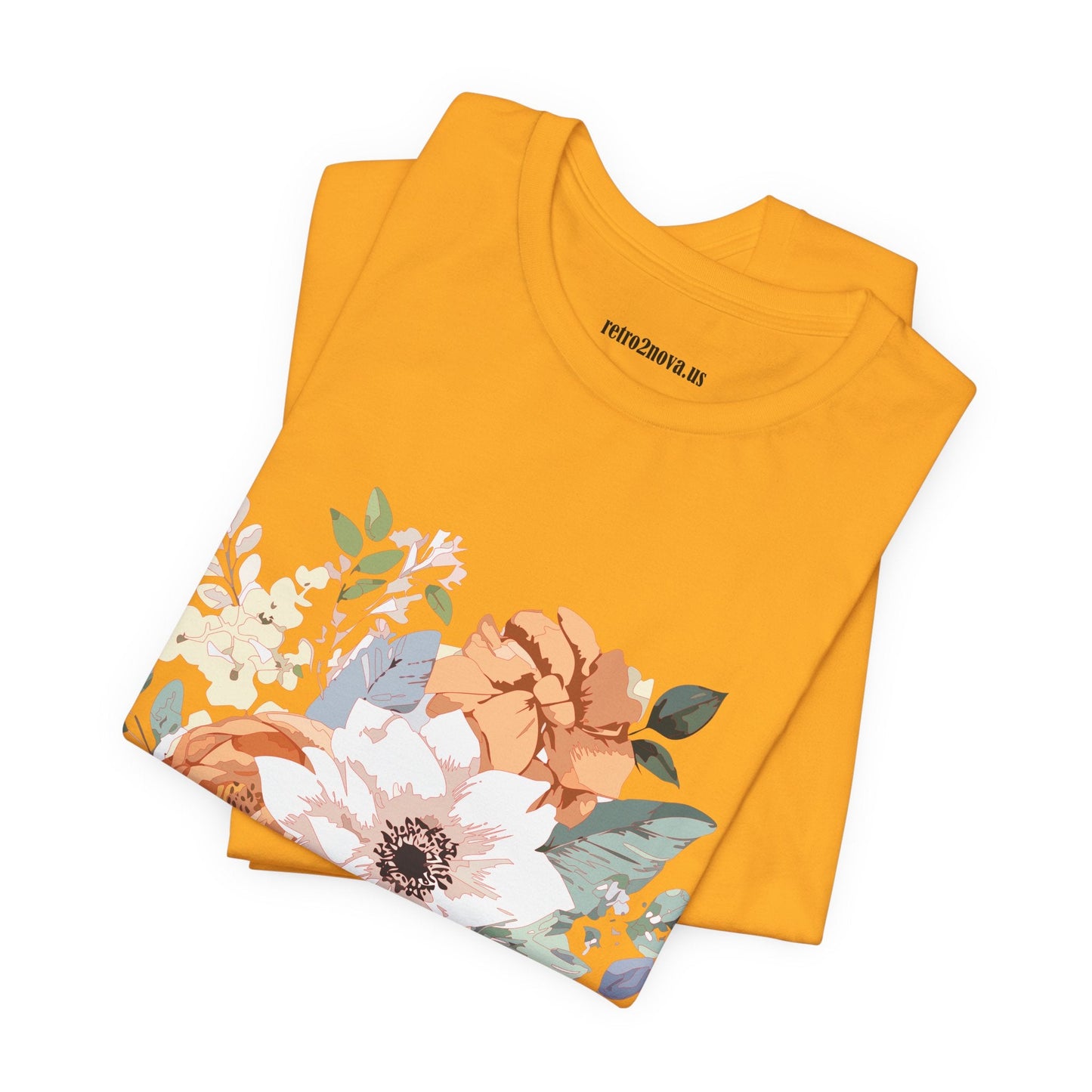 Unisex Floral Shirt Jersey Short Sleeve Tee Lightweight Breathable Flowers Collection Retro2Nova