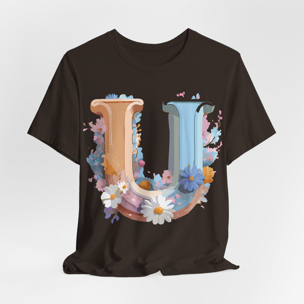 Letter U Graphic Unisex Cotton Bella+Canvas Tee with Art Letter Design