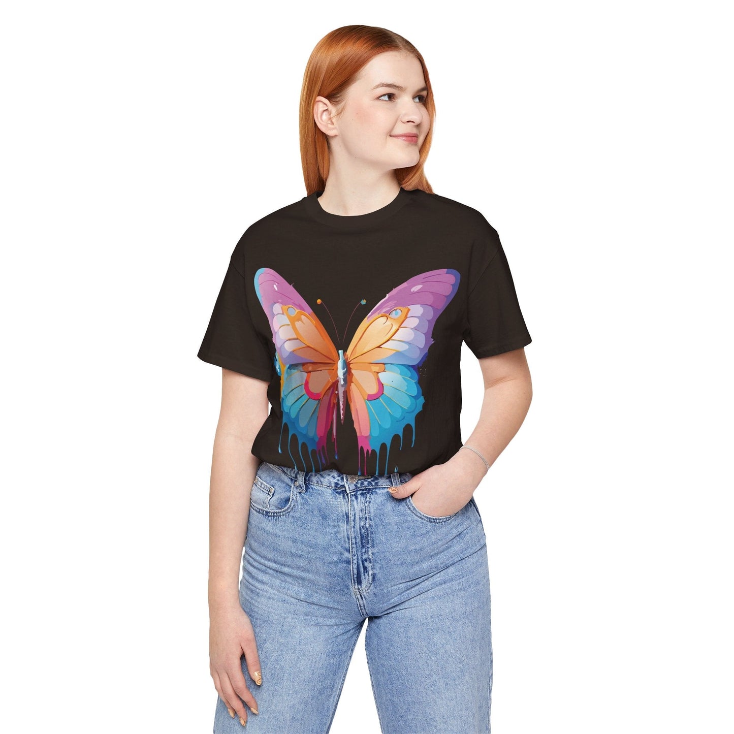 Butterfly Graphic Unisex 100 Cotton Lightweight Vintage Design Jersey Tee 90
