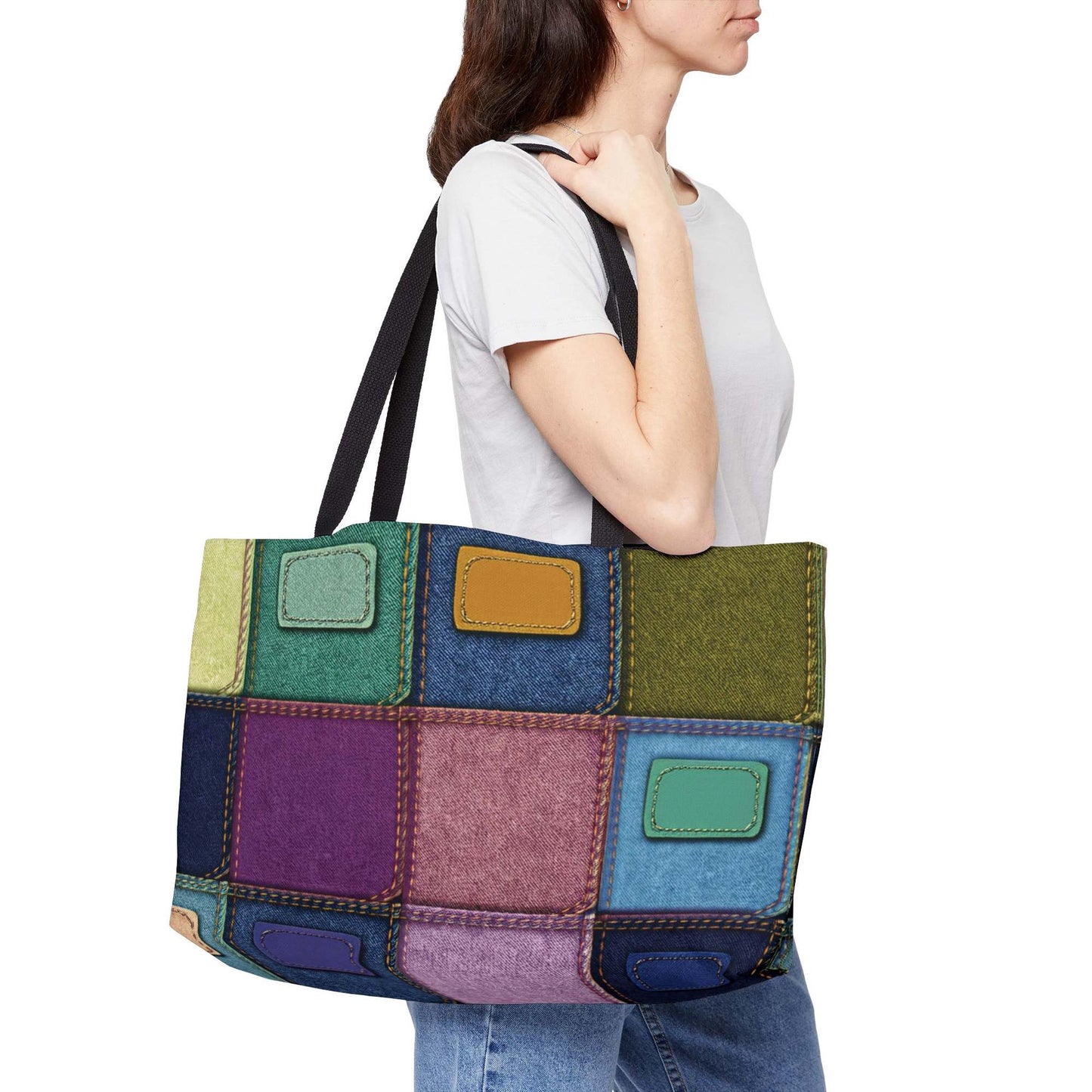 Denim Color Imitation Print Unisex  Yoga Bag  Spun Polyester 24x13 Canvas Gym Bag 26-2