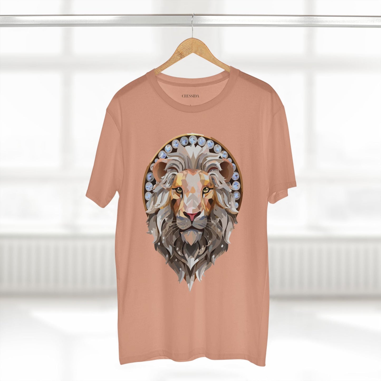 Lion Graphic Unisex 100 Cotton Tee With Unique Animal Golden Medallion Art Design 8