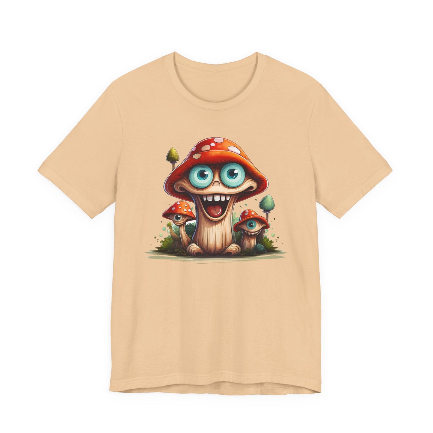 Cute Mushroom Graphic Tee, Fun Cartoon Shirt, Funny Mushroom Shirt, Cute Cartoon Tees, Graphic T-Shirt, Art Design T-Shirt