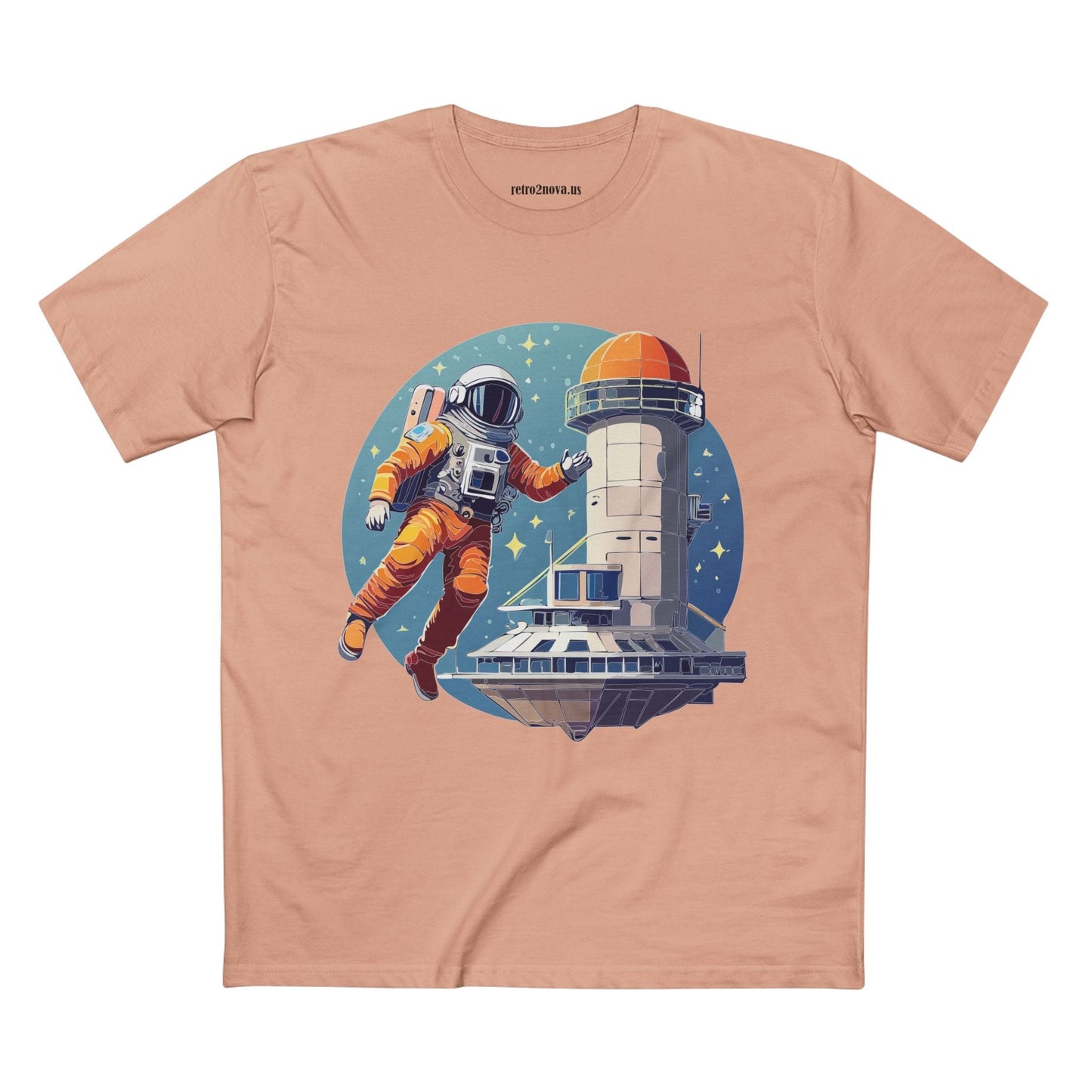 Cosmos Astronaut Shirt Unisex Premium Cotton Tee With Original Art Design Retro2Nova CS11