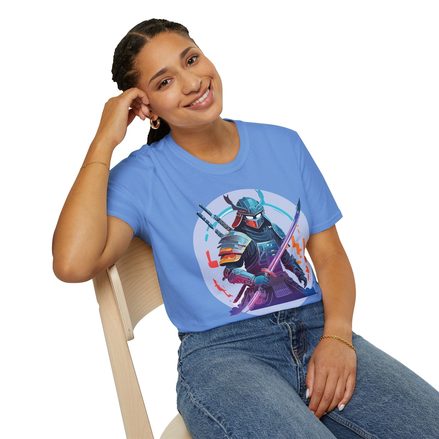 Samurai Shirt Unisex Softstyle Tee 100 Percent Ring Spun Cotton Light 4.5 Oz Graphic Gildan 64000