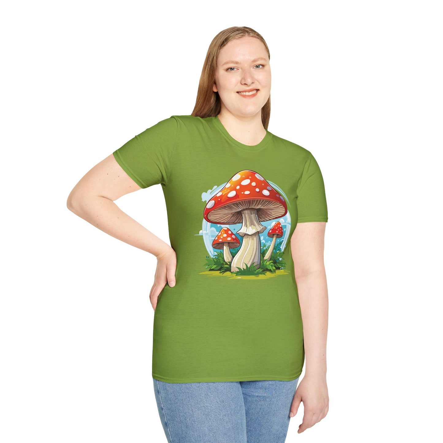 Mashroom Tee Shirt Unisex Funny Mashroom Design 100 Percent Cotton Softstyle Tee
