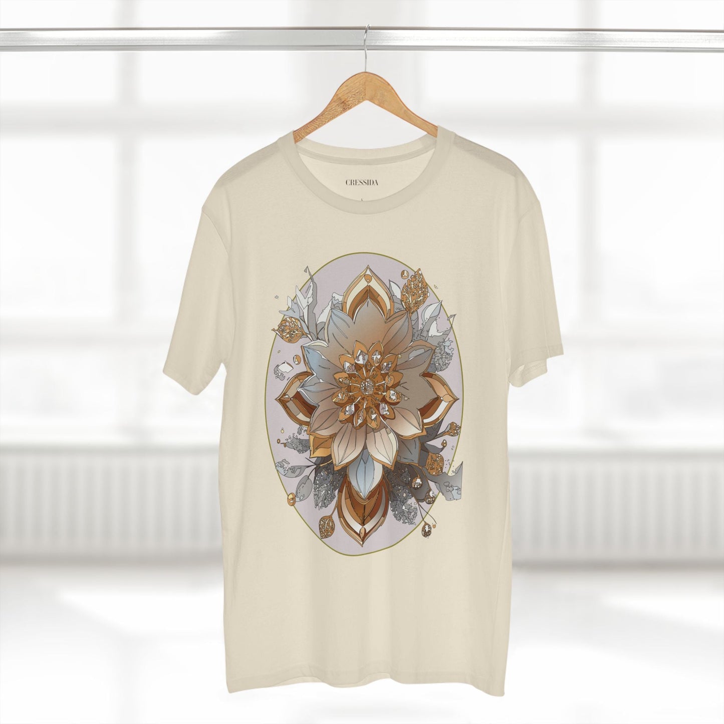 Floral Graphic T-Shirt Unisex 100 Cotton Art Design with Antique Flowers Tee 25