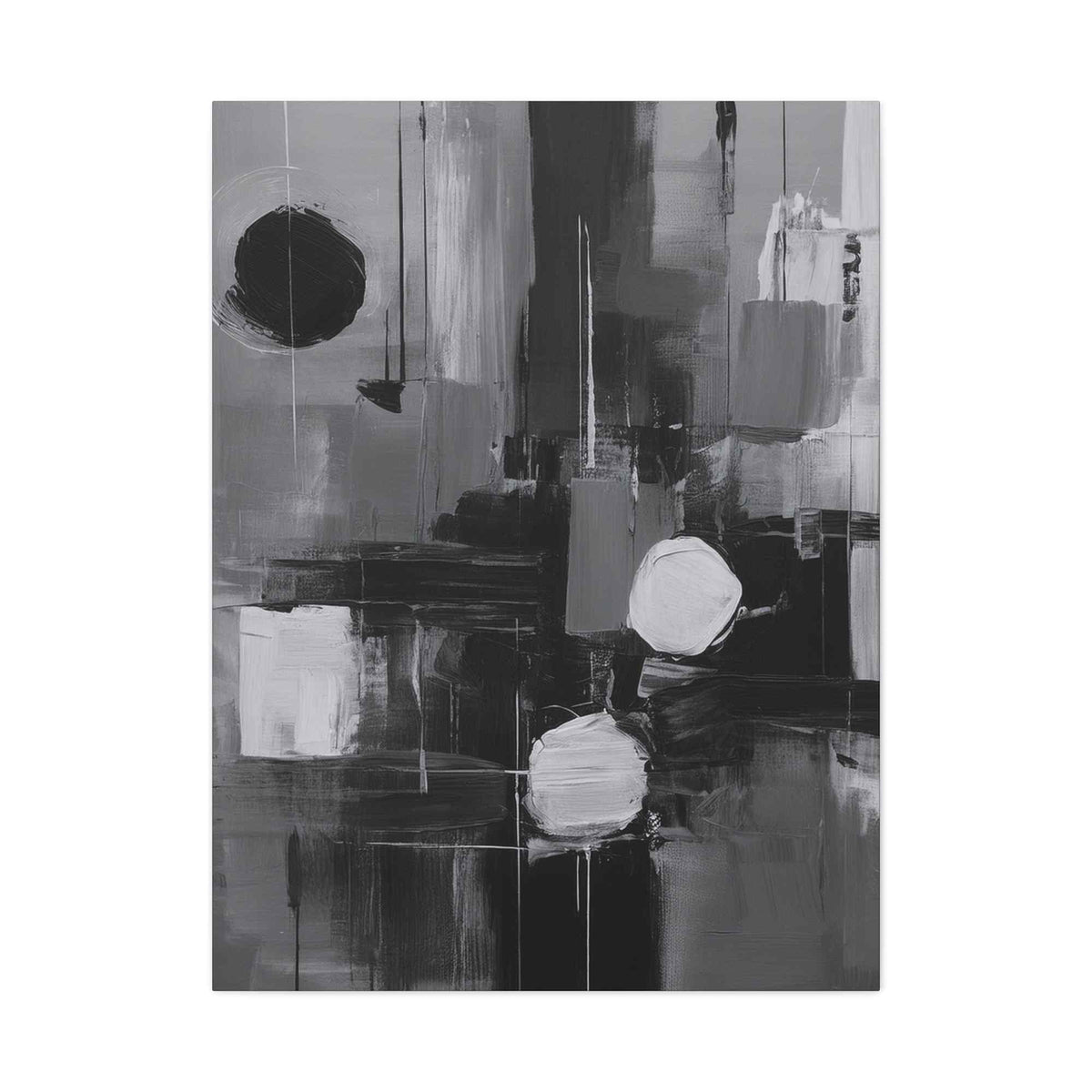 Black Abstract Painting Print Canvas 20x24,20x30,24x30, 24x32,24x36,30x40, 32x48,36x48,40x60 Pine-Wood Inner Frame ABS-16