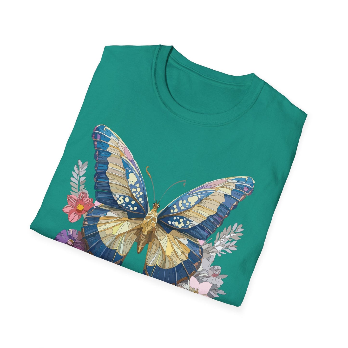 Butterfly Unisex Short Sleeve Tee Shirt Gildan Softstyle 64000 Monarch Design Graphic Tee