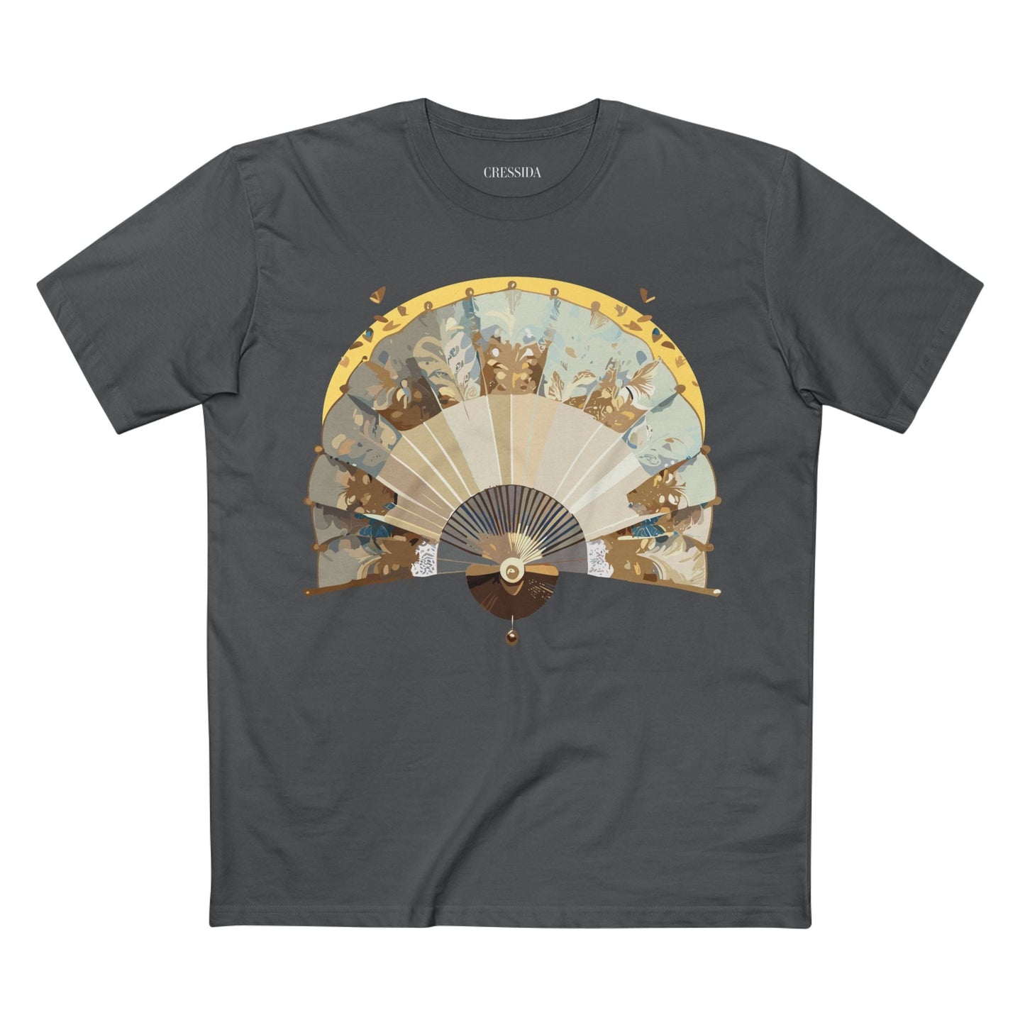 Antique Fan Graphic Design T-Shirt Unisex 100 Cotton Floral Carnival Artwork Tee 26