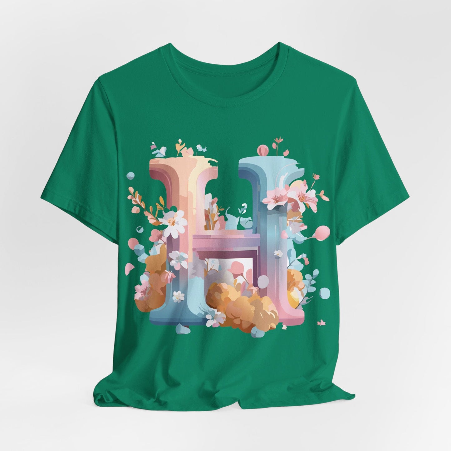 Letter H Shirt Unisex Graphic Tee By Adelpha Vintage Inspired Artwork Short Sleeve